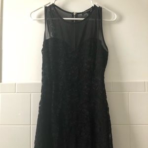 Black lace strapless dress
